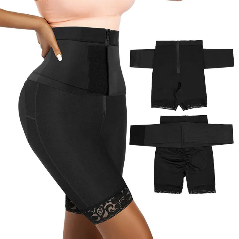 2 1 Scrunch Shapewear Leggings Seamless Shorts Compression Breathable Tummy Control Lace Body Shaper High Waist Butt Lifter