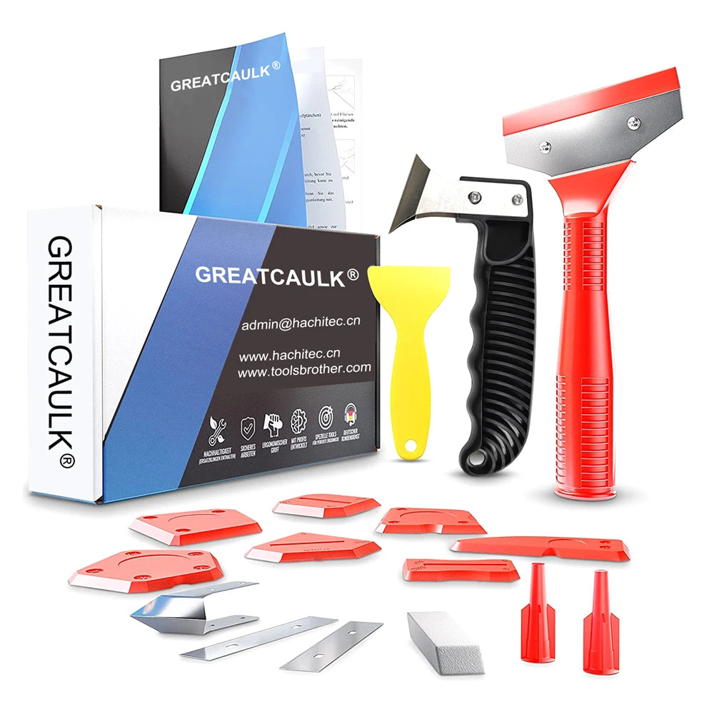 16pcs Professional Sealant Machining Set Including Joint Knife Joint Smoother Replacement Blades and Guide