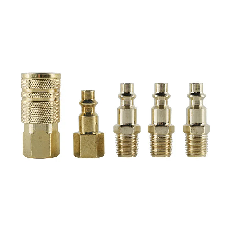 Forged Iron Plated Copper Five-piece Insert Card Package American 1/4NPT Male Reducing Tube Connector