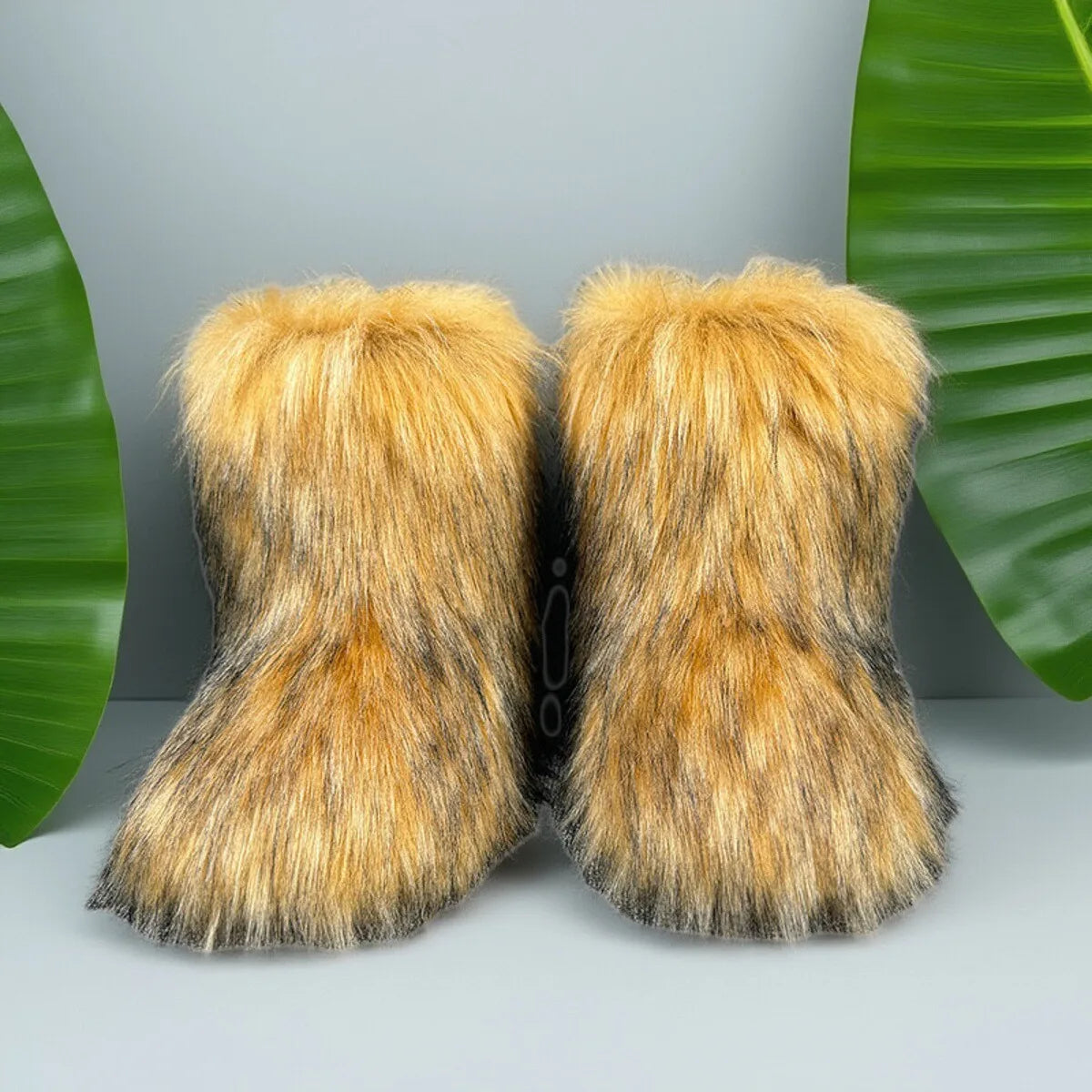 Women's Fashionable Mid-Calf Fur Boots with Thick Sole Non-Slip Winter Warm Snow Boots Long Mid-Calf Long for Girls