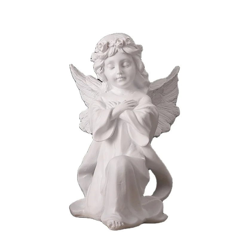 Wholesale European Retro Do Old White Girl Angel Ornaments Decoration n Resin Figure Figurines Knick-knacks