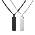 Minimalist Punk Jewelry Men Personalized Stainless Steel Customized Engraved Vertical Bar Necklace PN-1874