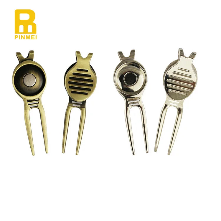 Wholesale Custom Logo PM Brand 40g Zinc Alloy Golf Pitch Fork Divot Repair Tool 86*28mm*12mm