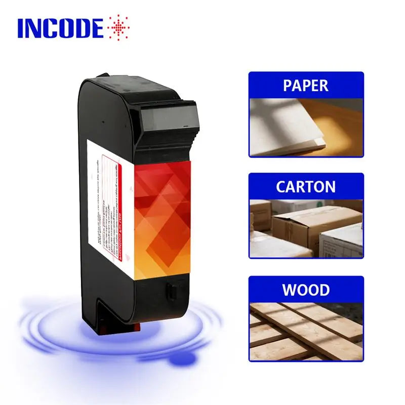 INCODE Factory Sale 1349 Compatible White/Red Refilling 2588 JS12 JS10 T1704K IQ800 Black Solvent for Cartridge 42ml No Chip PP