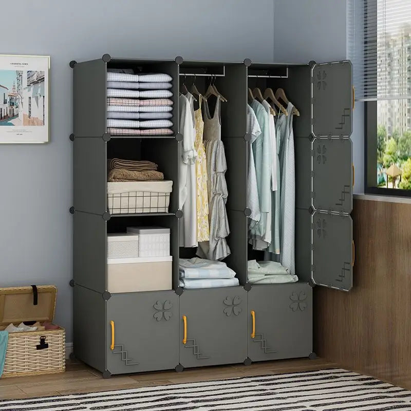 Modern Furniture Fitted Plastic Folding Children Closet Cabinet Plastic Clothes Storage Wardrobe