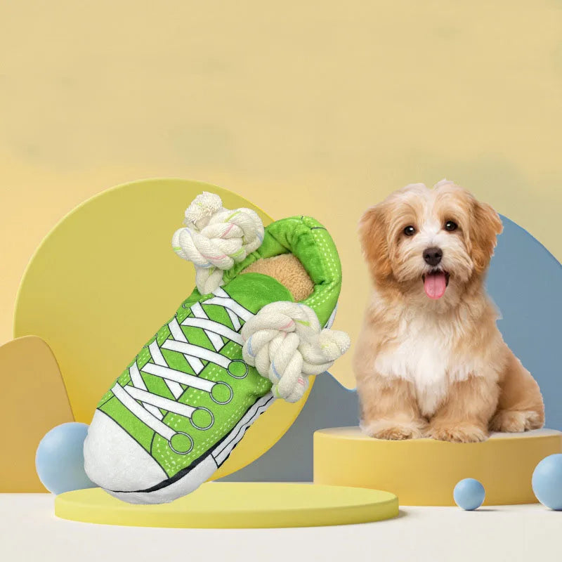 2025 New Pet Dog Toys Plush Cotton Rope Dog Toy Sneakers Bite Resistant Chew Toy Dog Balls