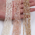 Natural Pearls Wholesale 3-3.5mm White Pink Purple Color Baroque Freshwater Pearls Strands