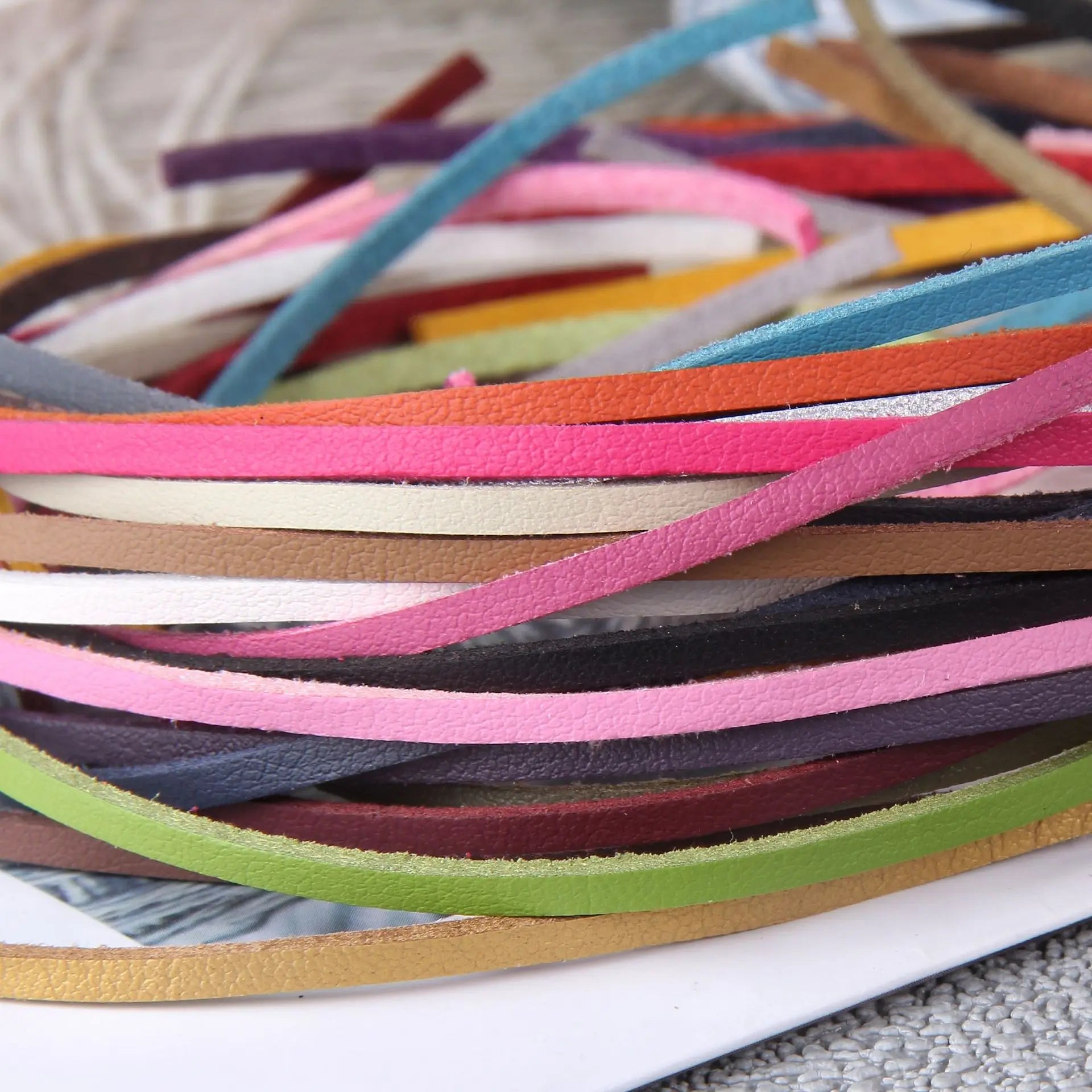 5m/string 2.6mm Flat Lace Leather Cord PU Faux Suede Cord Jewelry Making Bracelet Materials