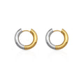 Chris April Stylish Jewelry 316L Stainless Steel Silver Gold Two-tones Chunky Basic Hoops Earrings
