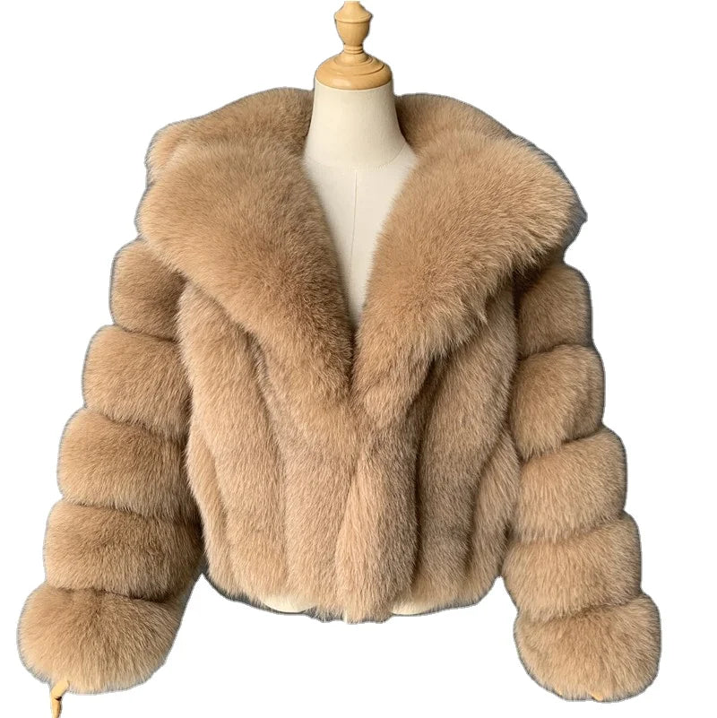 Wholesale Prices New Women Faux Fur Jacket Suit Collar Design Long Sleeves Ladies Faux Fur Coat Faux Fox Fur