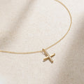 LOZRUNVE 925 Silver Fine Jewelry Gold Vermeil Diamond X Shape Necklace Set Women