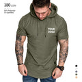 Wholesale Gym Hoodies Men Shirts Short Sleeves Hooded t Shirt Muscle Shirt With Hood