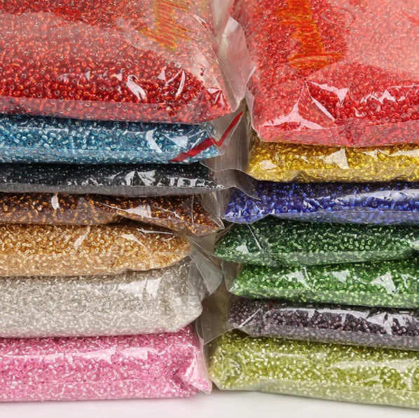Factory Directly Sell 2 3 4mm Colorful Silver Line in Round Hole Glass Seed Beads 450g/pack for Jewelry Making