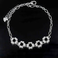 Sterling Silver 4*4mm Semi Mount Bracelet Empty Support Blank Claw Setting S925 Mountain Base Without Center Stone Inlay for DIY