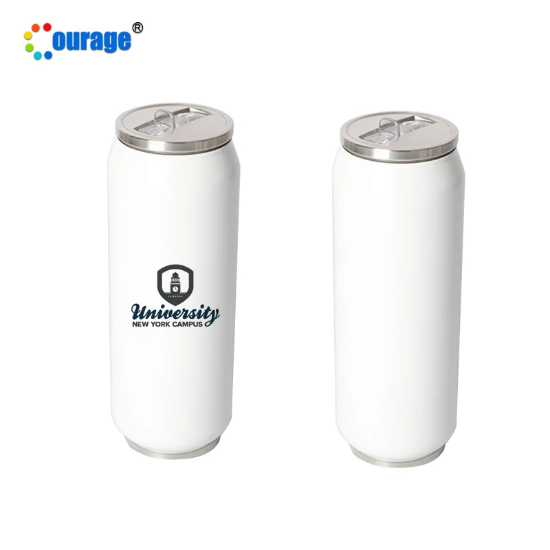 Large Capacity 500ml Coated White Sublimation Cola Can Sippy Cup Water Bottles