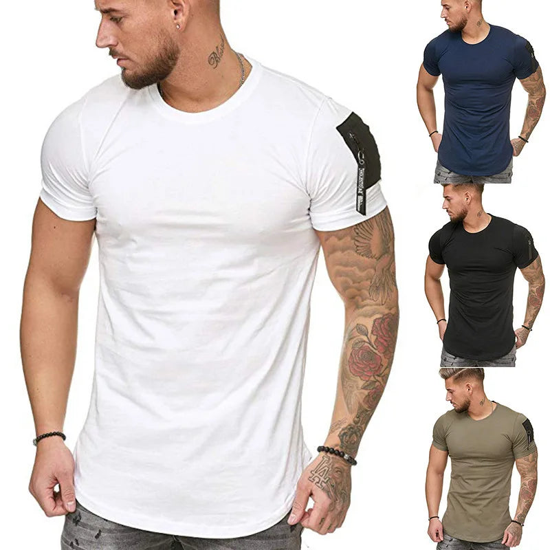 2023 Fashion Summer t Shirt Men's Plus Size Short Sleeves White T-shirts Wholesale