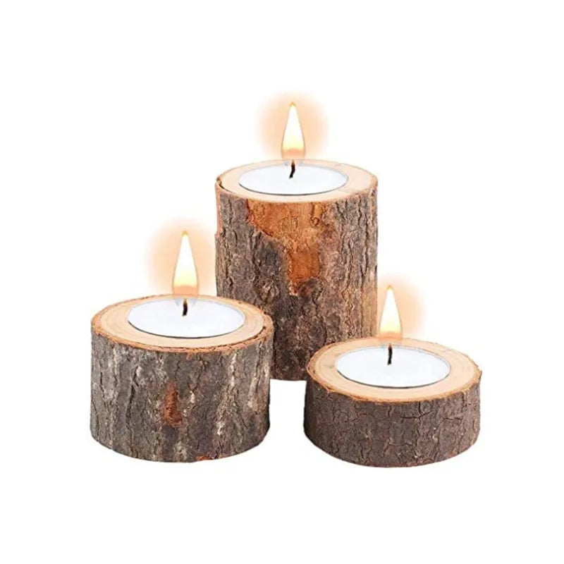 Home Party Wedding Handmade Desktop Decorative Bougie Candlestick Kerzenhalter Wood Tealight Tea Light Candle Cup Stand Holder