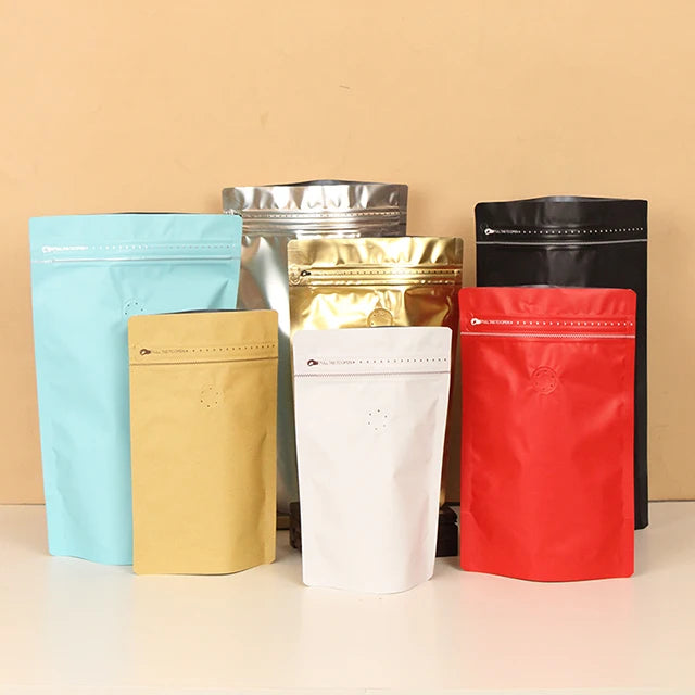 250g Biodegradable Compostable Gravure Printed Zip Lock Stand Pouch Kraft Paper Bag for Food Coffee Bean Packaging Customizable
