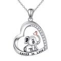 New Design Cute Zinc Alloy Heart Elephant Pendant Necklace Rose Gold Plated Link Chain Jewelry Gift for Women Girls Custom Name