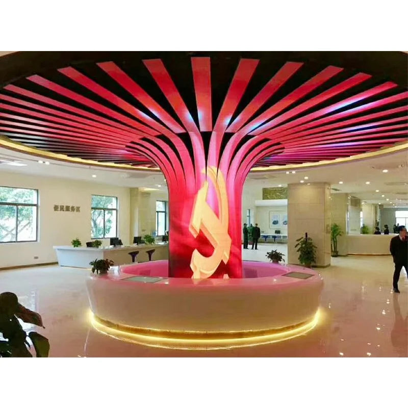 32*16cm Flexible Full Color LED Module Sound Cylindrical Customizable Indoor Elevator Retail Store Animation Support Video Wall