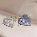 HOVANCI Luxury Fashion Full Multicolor Rhinestone Crystal Heart Shaped Hair Clip Sweet Beaded Crystal Rainbow Heart Hairpin