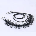 12 Clips Windproof Clothesline Fence-type Clothesline Non-slip Drying Ropeclothesline Outdoor Travel Clothes Line Ropes