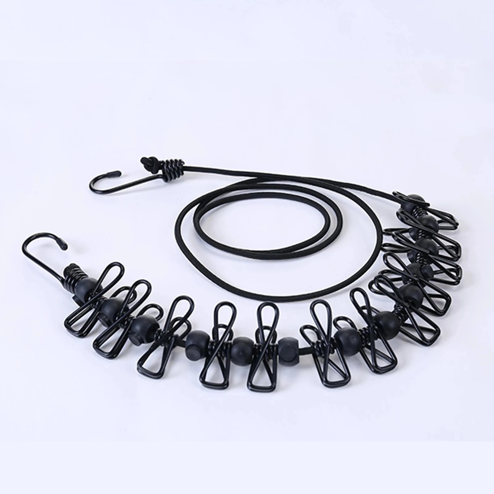 12 Clips Windproof Clothesline Fence-type Clothesline Non-slip Drying Ropeclothesline Outdoor Travel Clothes Line Ropes
