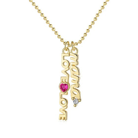 925 Sterling Silver Mama Necklace With Zircons and Charms Custom Letter Necklaces for Women and Lady