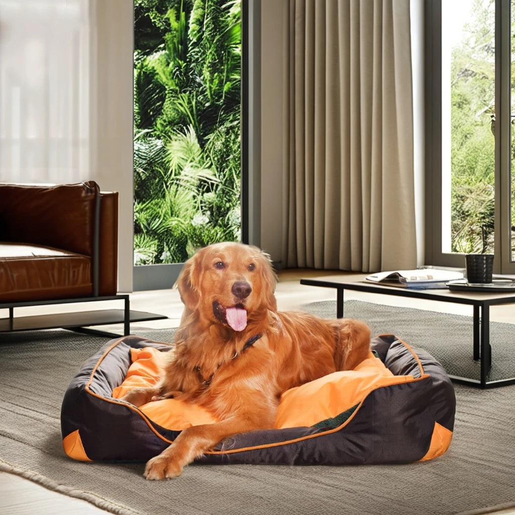 Oxford Waterproof Cozy Pet Bed Eco-Friendly Plush Material with Removable Cover for Small Animals and Large Dogs