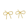 925 Sterling Silver Geometric Twisted Bowknot Stud Earrings 18K Gold Plated Cute Simple Design for Girls Women Fine Jewelry Gift MegaBDM