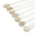 New Arrival 7 Design Rhinestone Pearl Alloy Buckle Elastic Fashion Lady Waist Chain Belt in Stock