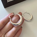 S925 Sterling Silver Fashion Basic Design Fine Hoop Earings Heavy Industry Ear Jewelry Wholesale
