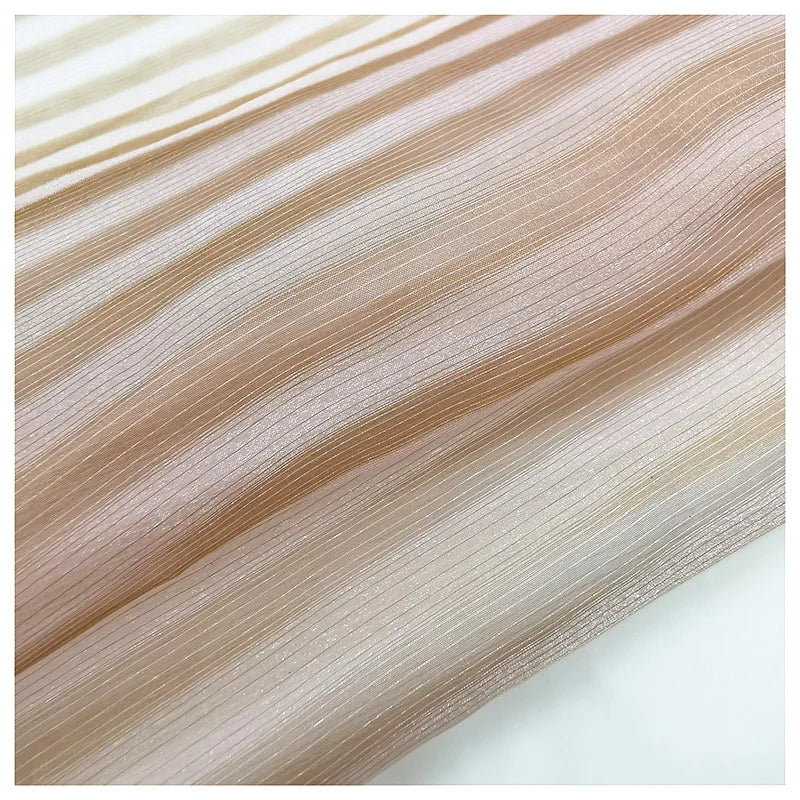 Graduated Color Organza Fabric Double Color Strip Polyester Sheer Organza Fabric for Lady Dress