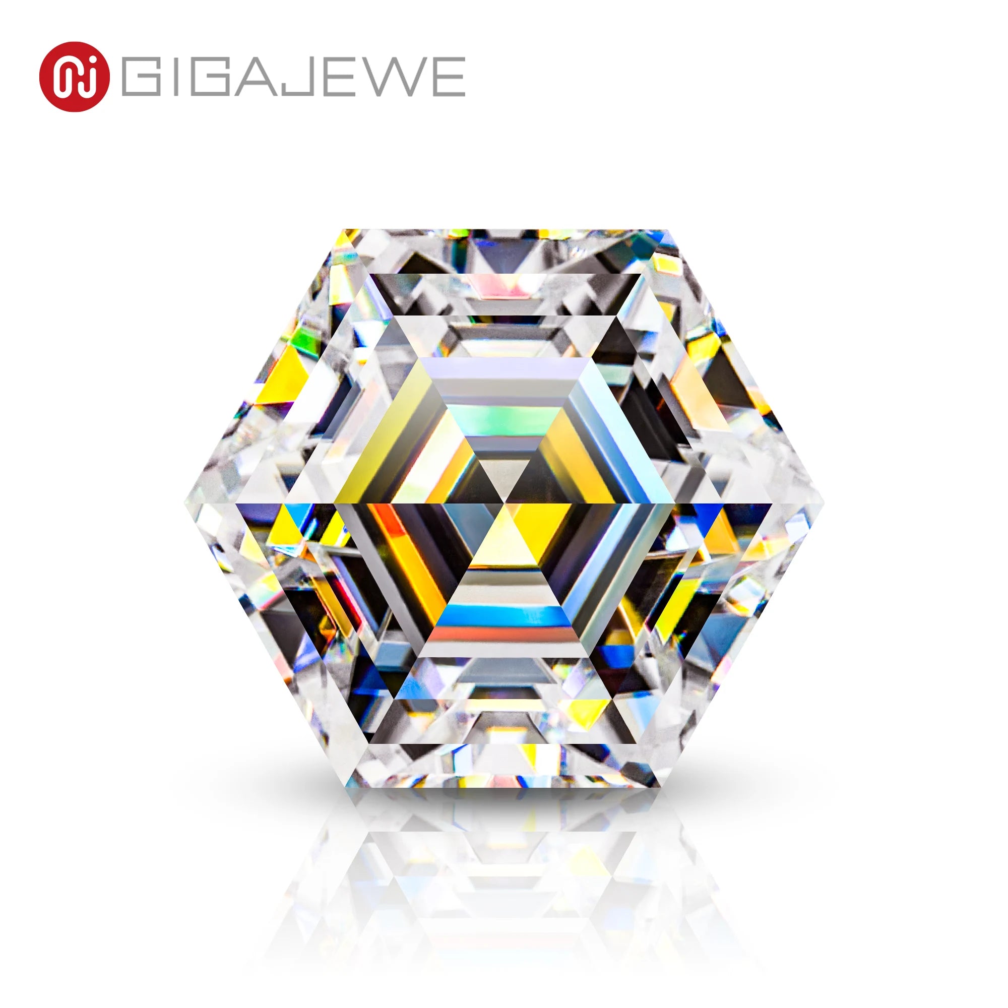 GIGAJEWE Loose Moissanite Gemstone VVS1 Clarity D Color Hexagon Cut White for Jewelry Making