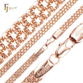 5.7mm FJ Fallon Fashion Jewelry Bismarck Weaving Anchor Triple Link Chain Plated in Rose Gold Brass Based