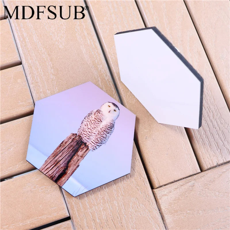 CARB P2/REACH Hexagon 95mm Sublimation MDF Coaster Premium Cork Backed Drink Mat for Grad 2026 - 14Y Factory Wholesale
