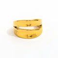 High End 18K Gold Plated Chunky Double-layer Concave Surface Stainless Steel Rings for Women Tarnish Free Jewelry