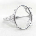 Sterling Silver 13*18mm Semi Mount Ring Empty Frame Blank Support Setting S925 Base Holder Without Center Stone for DIY Inlay