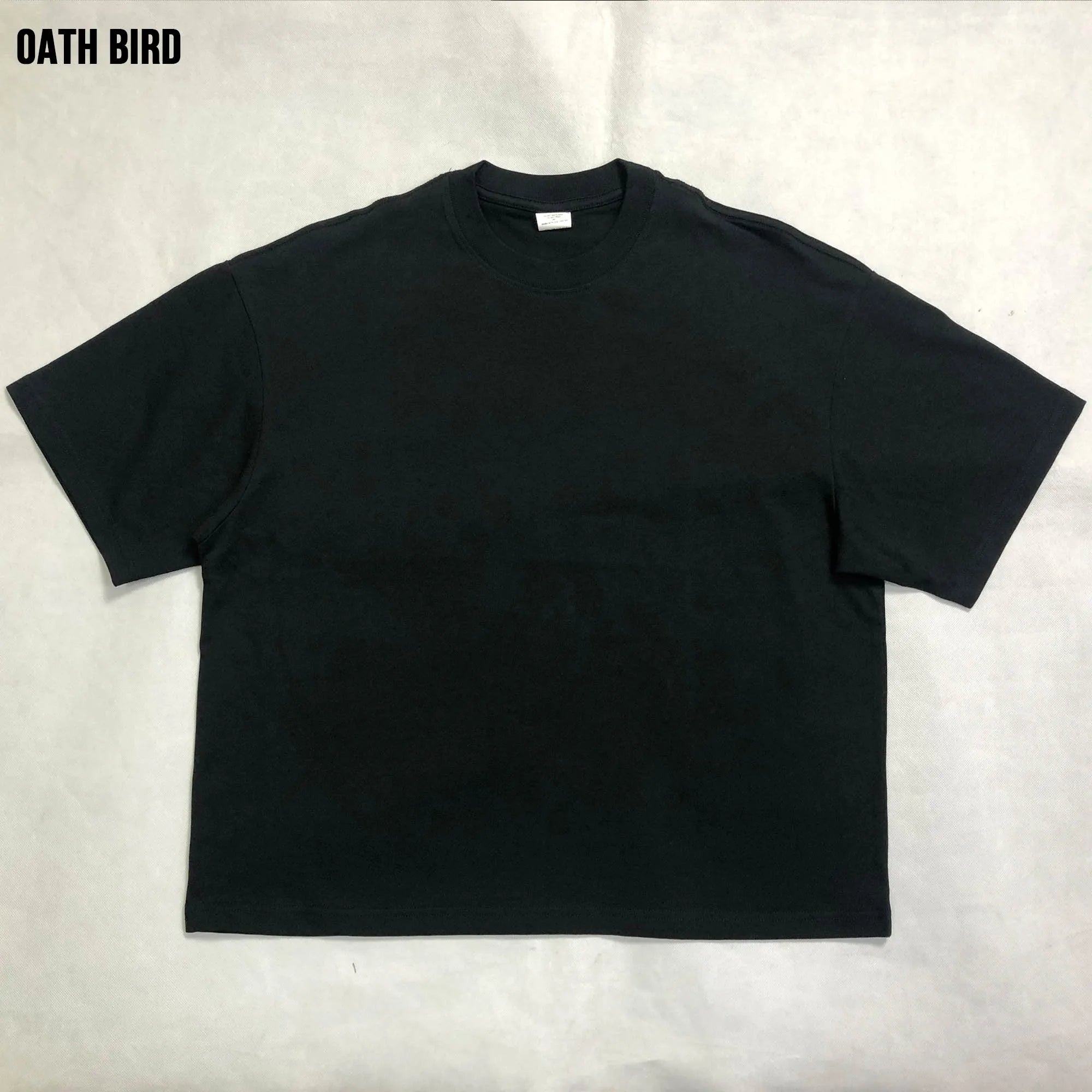 Custom DTG Printing Logo Streetwear T-shirt Men's Oversized Plain Blank T Shirt Wholesale Heavyweight Cropped Boxy Fit Tshirt