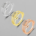 Bead Adjustable Spinner Anxiety Rings for Women Fidget Meditation Fashion Jewelry Gift for Daughter 3 Color