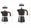 Hot Selling Aluminum Wood Grain Handle Mocha Espresso Coffee Maker Moka Pot
