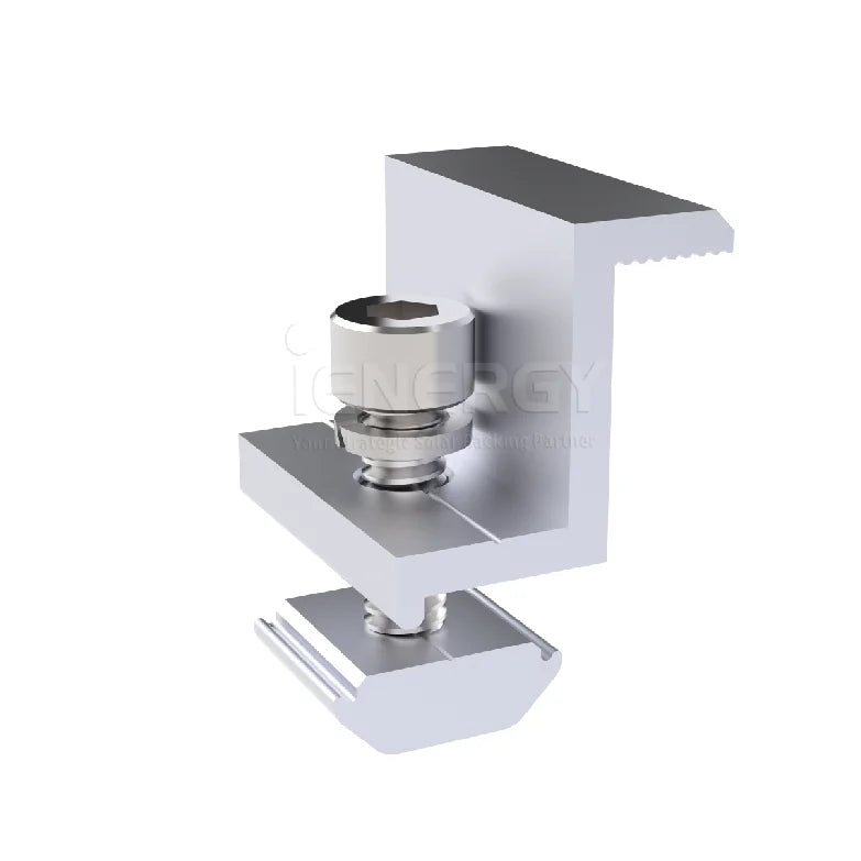 Stock Solar Mounting Products Aluminum Silver/Black End Clamp for 30MM/35MM/40MM/45MM Thickness PV Module
