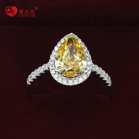 Hot Sales Zircon Engagement Ring 925 Silver Jewellery Women Finger Classic Gemstone Rings