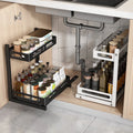 2-Tier Steel Under Sink Pull-Out Cabinet Organizer Slide Out Sliding Shelf Storage for Kitchen and Bathroom Sink OEM ODM Design