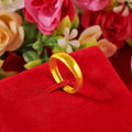 Jewelry Brass Plated Gold Women's Wedding Party 24K Gold Agate Ring Men Euro Gold Glossy Ring Couple Ring
