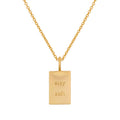 Trendy Hot Selling Waterproof Minimal Engraved Inspired Stainless Steel 14k Gold Delicately Inscribed Words Tag Necklace