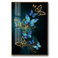 Hongya Aluminum Framed Beautiful Animal Canvas Art Printing Butterfly Crystal Porcelain Painting for Home Hotel Decor