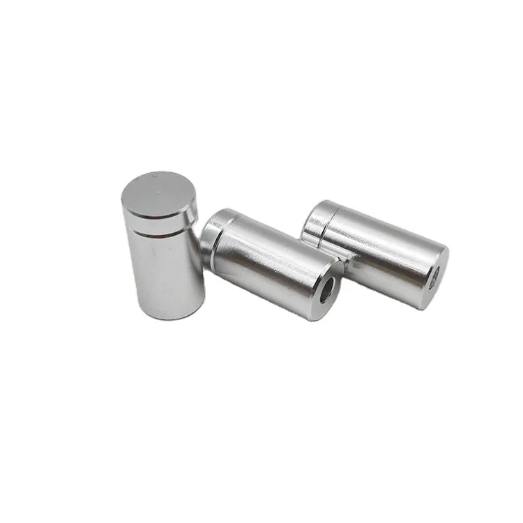 Walron WAF-1319-ST Factory Direct 1319 Aluminum Fully Threaded Wall Mounted Sign Screws Standoffs Silver Anodized Fasteners