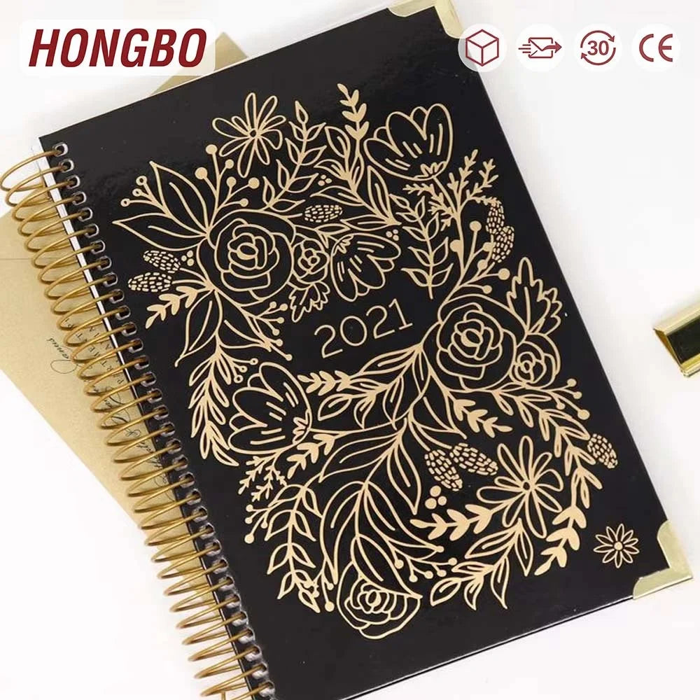 2025 Custom Embossed A5/B5 Hard Cover Daily Planner Undated/Dated Year Calendar with Personalized Tabs/Dividers Gift Diary