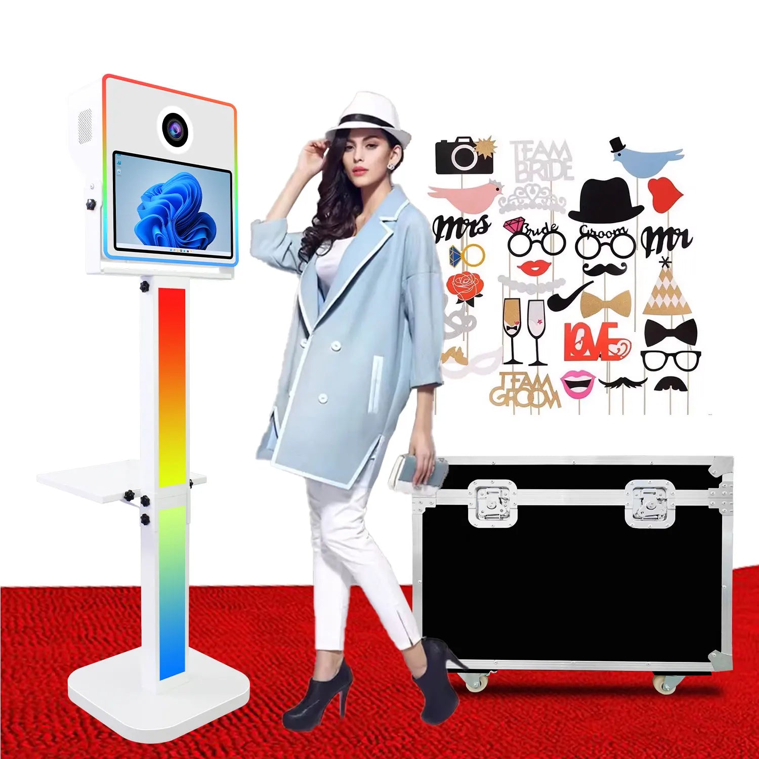 Wedding Interactive Selfie Booth Photo With 15.6 Inches Touch Screen DSLR Photo Booth Shell Machine Camera Photobooth for Party